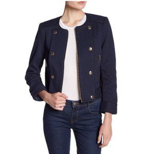 Jacquard Military Jacket, Navy, Size: XS
